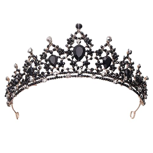 Yuannee Kristallkrone Tiaras Kronen Stirnband Krone Hochzeit Braut Diadem Geburtstagsgeschenk für Geburtstags Hochzeit Abschlussball Prinzessinnenpartys Frauen und Mädchen(Schwarz)