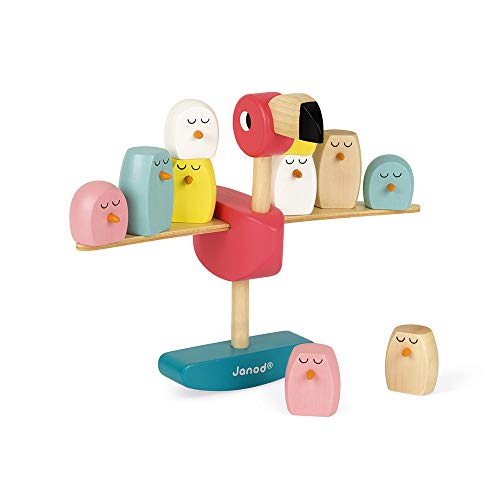 Janod - Zigolos Wooden Balancing Game Flamingo - Manipulation Game -...