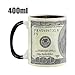 Xasbseulk Taza de cerámica Màgicc con billetes de dólar Imagen de Xasbseulk Taza de cerámica Màgicc con billetes de dólar