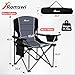 Romswi Oversized Camping Chairs,Heavy Duty Support 500 LBS,Padded Back & Arm Sport Chairs, Cup Holder Cooler Bag, Collapsible Folding Chairs for Outdoor, Fishing & Garden, Black,2-Pack