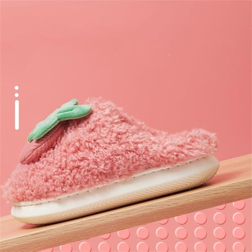 Baby Girl Shoes Toddler Girls Winter Slippers Cute Fruits Strawberry Print Warm House Slippers Girl Plush Fuzzy Slipper3