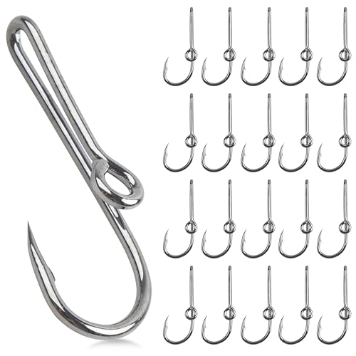 FUSIGO 20pcs Fish Hook Hat Pins & Clips, Fashion Gold & Black Hat Decoration
