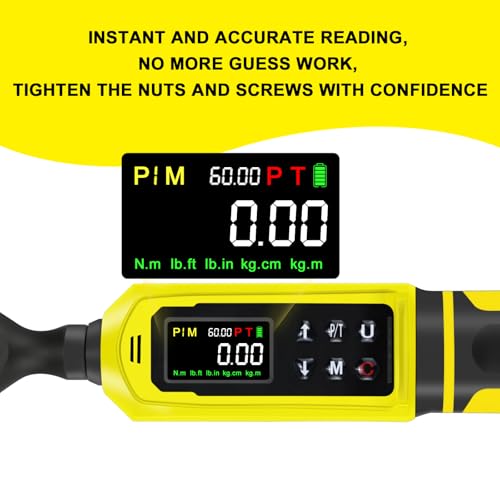 Image of ATsafepro 3 /8-Inch Digital Drive Torque Wrench-1-60Nm (1-44 ft-lb),High-Precision Torque Wrench with Buzzer, LED Flash, 5 Units, for Motorcycle & Home Repairs