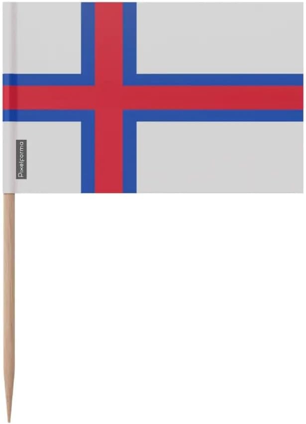 Faroe Islands Flag Toothpicks in Various Sizes 100 Pieces 8 cm