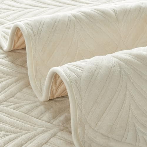 Image of Amazon Basics - Velvet Quilted Make Your Own Sofa Cover |70cm x 70cm| Microfiber Sofa Slipcover (Beige, Set of 2 Armrest)