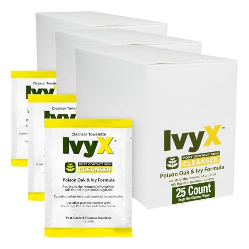 Image of CoreTex Ivy X Post-Contact Poison Ivy Wipes - Pack of 75 Single-Use Treatment Wipes to Assist in Removal of Rashes - Also Works on Poison Oak & Sumac Oils - Travel Size Rash Remover