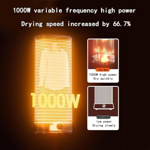 Portable Automatic Steam Ironing Machine - 1000W Foldable Steamer & Tumble Dryer, Quick Wrinkle Remover for Garments, Ideal Hanging Clothes Steamer for Home Use.