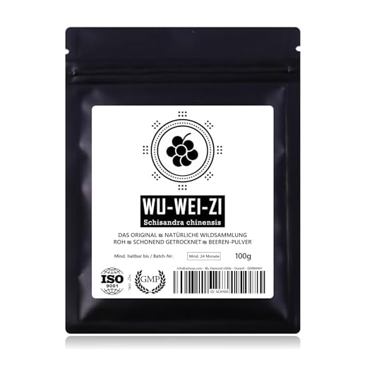 WU-WEI-ZI Schisandra Beeren-Pulver - Natürliche Gebirgs-Wildsammlung | TOP-Qualität vom Original | 100% rein + laborgeprüft | GMP + ISO-9001 zertifiziert | perfekt als Tee | schonend getrocknet | 100g