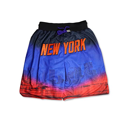 Gippija New York Basketball Shorts Quick Dry Mesh Embroidered With Pockets For Men Women, Fans Sport Shorts L #TOP26
