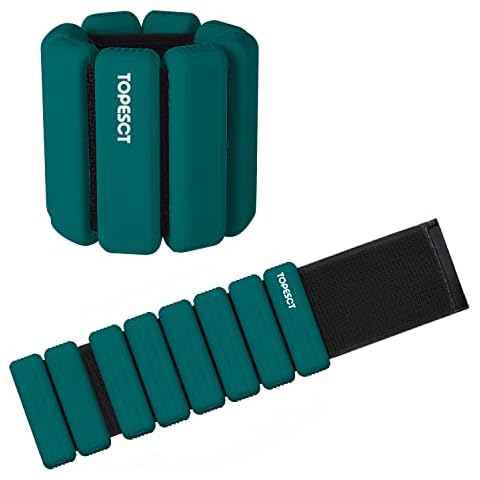 TopEsct Verstellbare Handgelenkgewichte - Set mit 2 Stück (je 0,9 kg) | Langlebiges tragbares Handgelenk- und Knöchelgewichte für Yoga, Tanz, Barre, Pilates, Cardio, Aerobic, Walking Cover