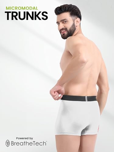 Image of Freecultr Men's Micromodal Airsoft Trunks - Anti-Bacterial, Sweat-Proof, Ultra-Soft, No Itch, No Chafing, Breathable Comfort Men's Underwear Combo Pack of 5