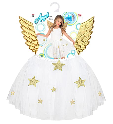 W WIDMANN MILANO Party Fashion - Disfraz de ángel para niños, falda y alas, conjunto de disfraces, niño Jesús, Navidad, carnaval, carnaval de invierno