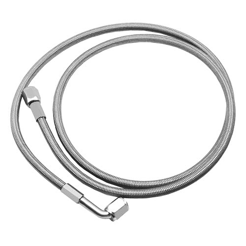 48 Billet Steel Braided Turbo Oil Feed Line Remote Turbocharger Length 4AN 90 Degree Straight Hose PTFE Line and Hose End Pressure 551871
