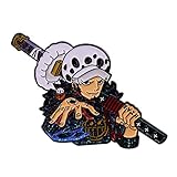 Trafalgar D Water Law Pins, Exquisite Anime Onepiece Heart Pirates Brooch Enamel Pins for Backpack Clothes Denim Lapel Badges Gifts for Fans