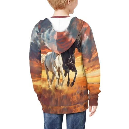 Full Zipper Hoodies for Kids Boys Girls Pullover Hooded Sweatshirts Long Sleeve Casual Coat with Pockets 6-162