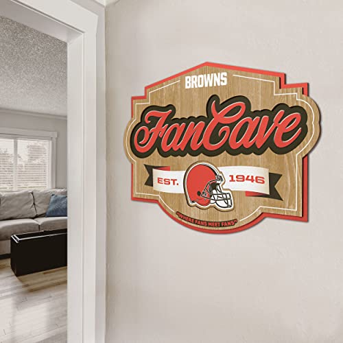 Image of YouTheFan NFL Cleveland Browns FanCave Wall Art | Ready-To-Hang, 3D Multi-Layered Construction, Floating Wall Mount Design, Great Fan Gift, Officially Licensed Artwork