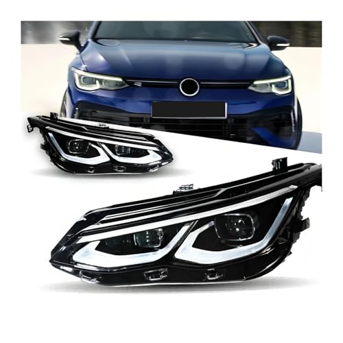 CNZBEHP Car Styling Headlights Compatible With VW Golf 8 MK8 LED Headlight Gti Head Lamp DRL Signal Projector Lens Automotive Accessories(2 U Style)