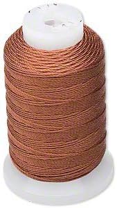 Silk Beading Thread Size F Gold - 140 Yard Spool For Jewelry Making & Pearl Stringing