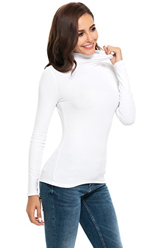 Womens Long Sleeve Mock Turtleneck Stretch Fitted Underscrubs Layer Tee Tops