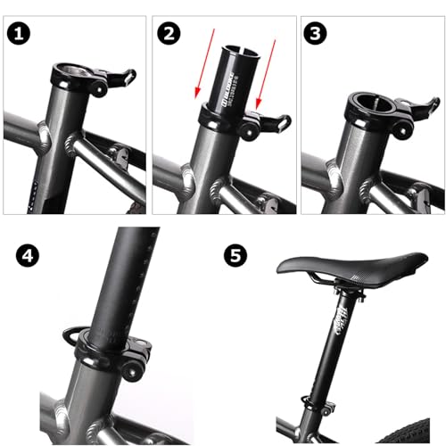 Image of Azarxis Bike Seatpost, 25.4mm 27.2mm 28.6mm 30.4mm 30.8mm 31.6mm x 350mm Bicycle Seat Post Aluminum Alloy Seat Tube MTB BMX Saddle Pole for Mountain Bike Road Bike Fixed Gear