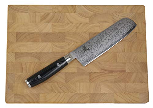 Yaxell Ran 69 - Cuchillo Nakiri (69 capas, hoja de 18 cm, incluye Tabla de cortar