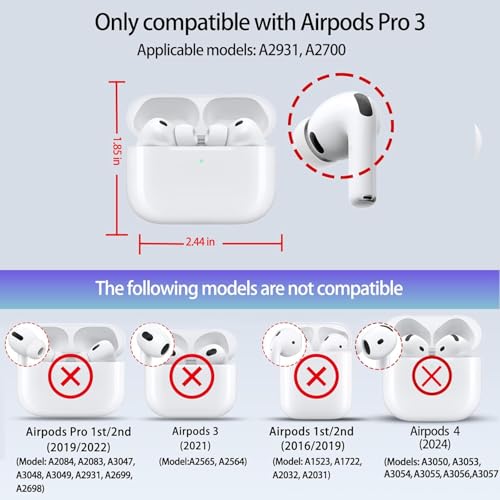 Image of for AirPods Pro 3 Case Model A2700​​ /A2931,Crazy Horse Leather Cases,Soft PU Cover Compatible with Airpods Pro 3rd Generation Case Air pod Pro 3 Cover with Keychain for Man Women（Basketball-03