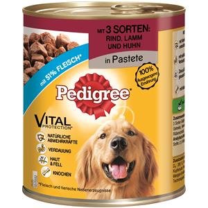 Pedigree Adult 3 Sorten Rind, Lamm, Huhn 12x 800g