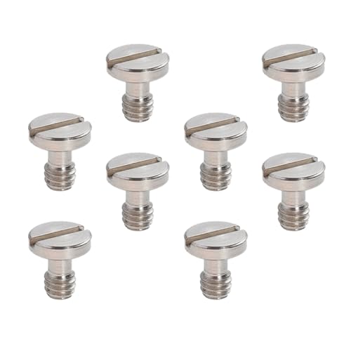 Toddmomy 8 Pezzi Vite Piastra Montaggio Treppiede 1/4 Pollice in Ferro Nichelato 12mmx13mm per Accessori Fotografici e Supporti Luce, Compatibile Piastra a Sgancio Rapido, per Uso