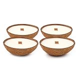 Badalyan Art Studio Juego de 4 velas perfumadas no tóxicas | Vela de coco con mecha de madera | Velas perfumadas para el hogar y decoración de velas (Cashmere/Pistacho/Café/caramelo salado)