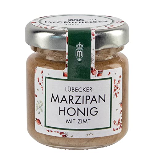 L.W.C. Michelsen - Weihnachts-Honig mit Marzipan & Zimt (50g) | cremig & aromatisch | natürlich, ohne Zusätze | hochwertiger Honig mit Zimt und echtem Lübecker Marzipan Cover