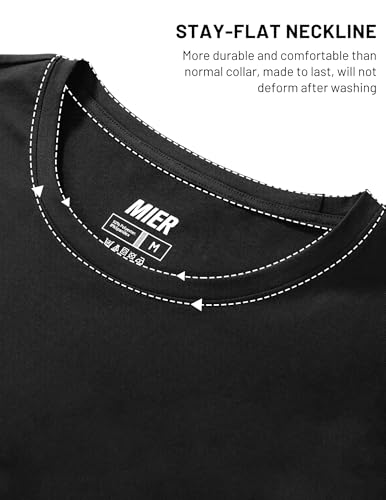 MIER Mens T Shirts Short Sleeve Crew Neck Cotton T-Shirts Casual Ultra Soft Tshirt Tops Classic Basic Tees, Breathable4