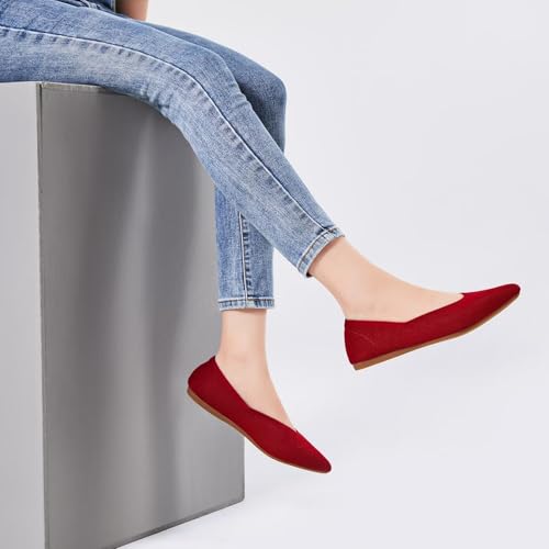 Image of Frank Mully Womens Pointed Toe Flats Knit Dress Shoes Comfort Women Shoes Softable