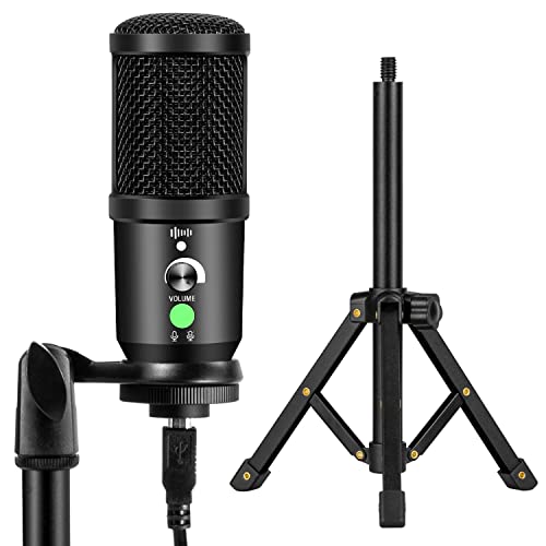 YOPIN コンデンサーマイク ワンクリックでミュート ノイズ低減 音量調節 イヤホンモニター機能 単一指向性 PC