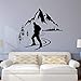 Skieur Sticker Hiver Sports Montagne Sticker, Sports De Ski Stickers Muraux Pour Garçon Chambre Enfants Pépinière Mur Art Décor Noir Taille:56 * 62cm