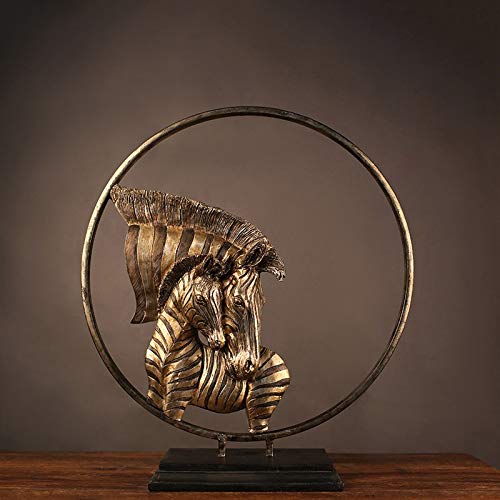 Zèbre mère cadeau créatif pendaison de crémaillère grande sculpture résine 50 cm