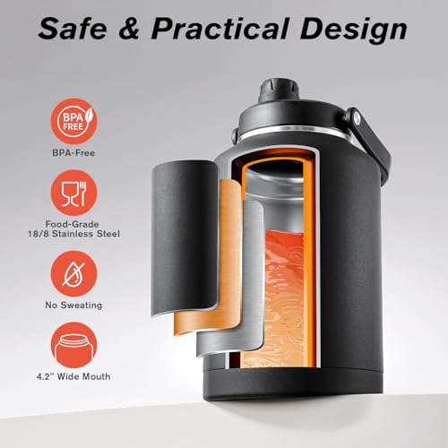 Image of Coolflask Titan 1.5 Gallon Water Bottle Insulated with Large Spout Lid
