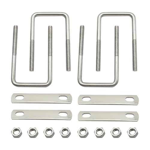 Boulon en U carré M8 x 40 x 120 en acier avec écrous et rondelles pour étrier de fixation