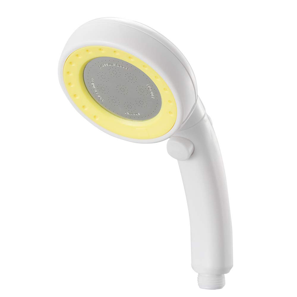 Cabezal de ducha de mano de alta presión con potente rociador, multifunción, regulador de flujo de baño, material ABS, azul (color: blanco) (amarillo)