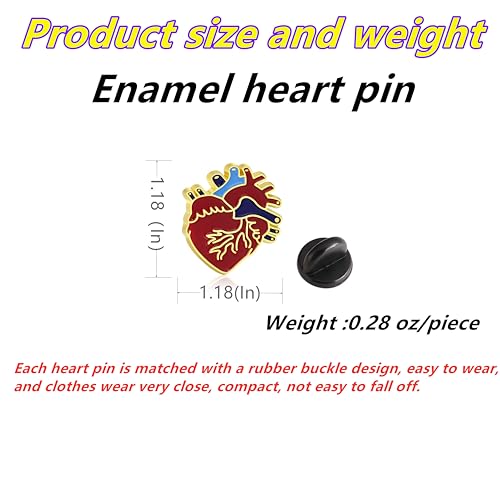 Tichso 12/25/50/100 Piece Red Enamel Lapel Pin - Heart Disease Awareness Pin for Doctors, Nurses, Charity Fundraiser, Heart Day Souvenir Gift Badge Bulk2