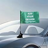 Drapeau de voiture personnalisé avec ventouse d'air pour voiture, moto, VUS, camion, bateau et véhicule (style 1)