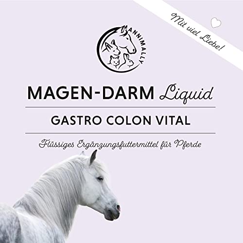 Annimally Magen Darm Liquid Pferd 1000ml - Gastro Colon Vital zur Unterstützung der Verdauung zum Beispiel bei Kotwasser - Natürliche Magen Kräuter für Pferde