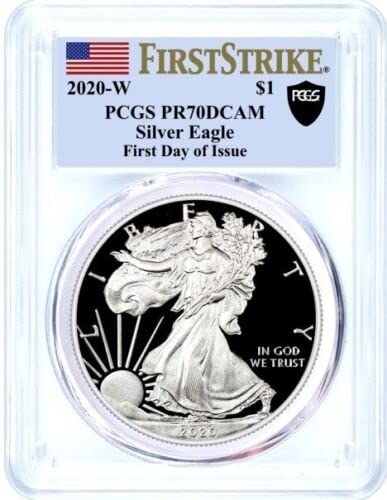 2020 W West Point Mint Silver Proof American Eagle $1 PCGS PR70DCAM...