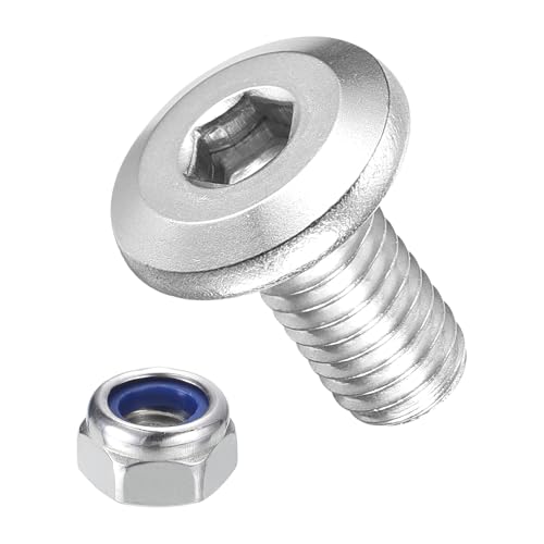 Image of METALLIXITY Crib Screws Replacement Set(M6-1x12) 40Pcs, Silver Tone, 304 Stainless Steel Hex Socket Screws with Lock Nuts - for Furniture Woodworking Project, Silver Tone