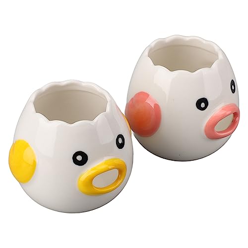 2 Pieces Egg Separator Ceramic Chicken Shaped Egg Yolk White Filter Kitchen Cooking Accessories