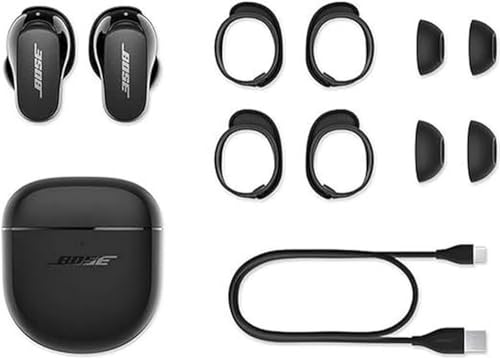 Bose QuietComfort Earbuds II, los mejores auriculares inalámbricos Bluetooth con cancelación de ruido del mundo y con sonido personalizado, Negro