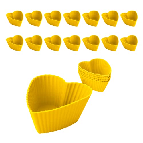 Pirottini in Silicone per Muffin Riutilizzabili – Pirottino Cupcake a Forma di Cuore – Pirottini Friggitrice ad Aria Forno Microonde e Freezer