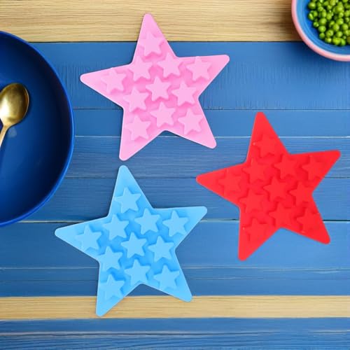 Set 3 cubeteras silicona estrella flexible miniatura 7