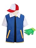 MINIBBYY Kids Unisex Costume Cosplay Jacket Gloves Hat Sets for Trainer Halloween Hoodie (140 for 9-10T,Blue-9002)