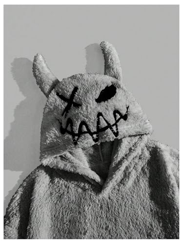 SHENHE Men's Fuzzy Hoodie Cozy Fleece Long Sleeve Lined Gothic Sherpa Hooded Sweatshirt3