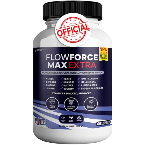 GREENVIFY Flow Force Max Extra Mens Urinary Support Capsules Premium Saw Palmetto Blend 60 Capsules